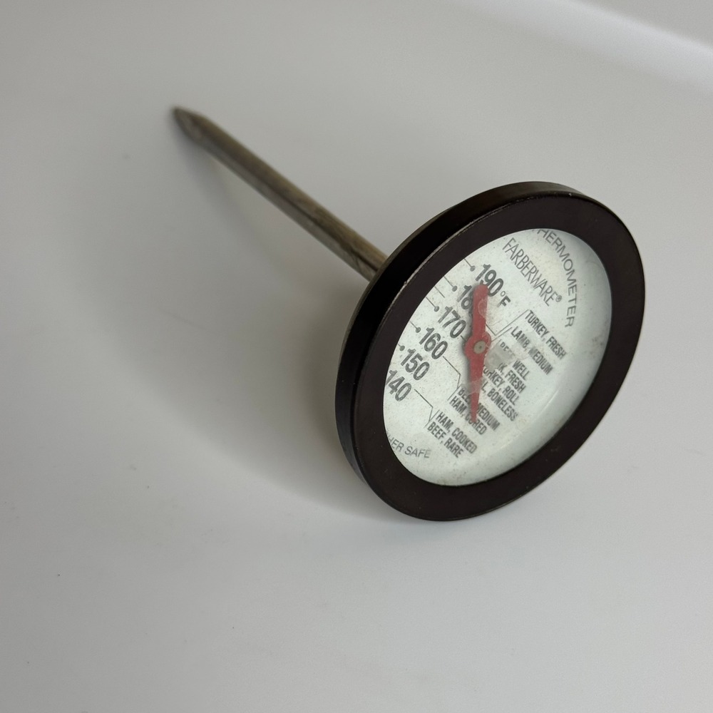 Farberware Analog Meat Thermometer Dishwasher Safe Stainless Steel Cooking Tool